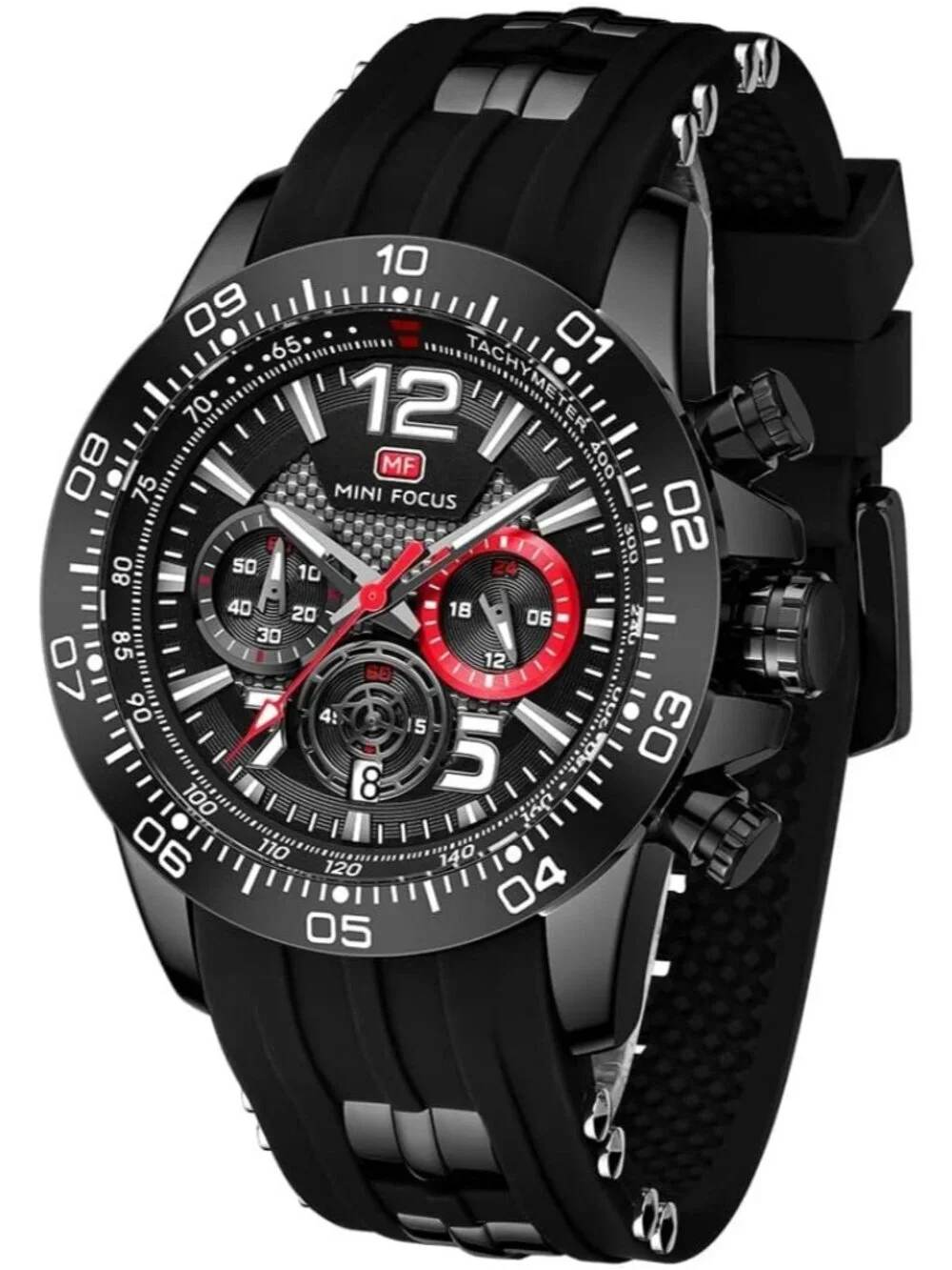 Mens All Black Analog Quartz Waterproof Chronograph Classic Stylish Casual Watch